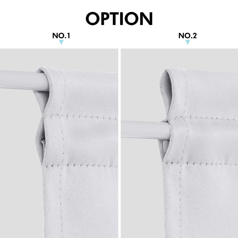 Deconovo Blackout Door Curtain for Glass Doors & Sidelights, Thermal Insulated Privacy Panel with Dual Rod Pockets & Adjustable Tieback, Machineâ€‘Washable Curtain (25W x 40L, Greyish White, 1 Panel) - Image 3